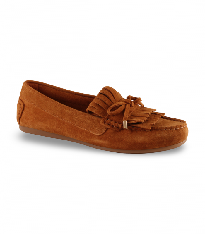 Mocasín serraje camel borlas Bola 22 14044