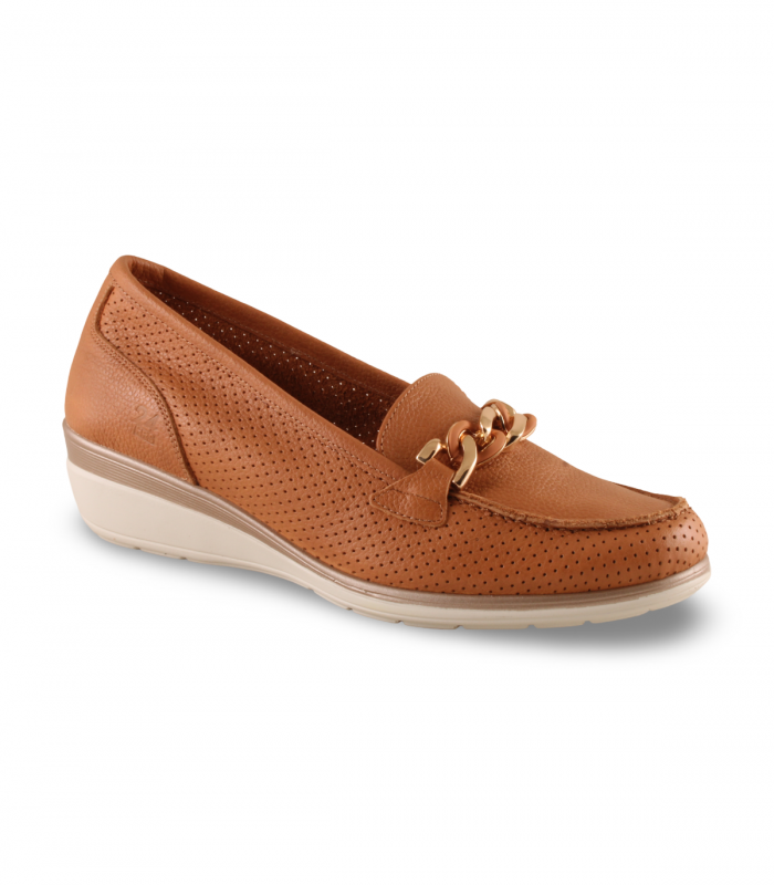 Mocasín cuña cuero 24 Horas 26711