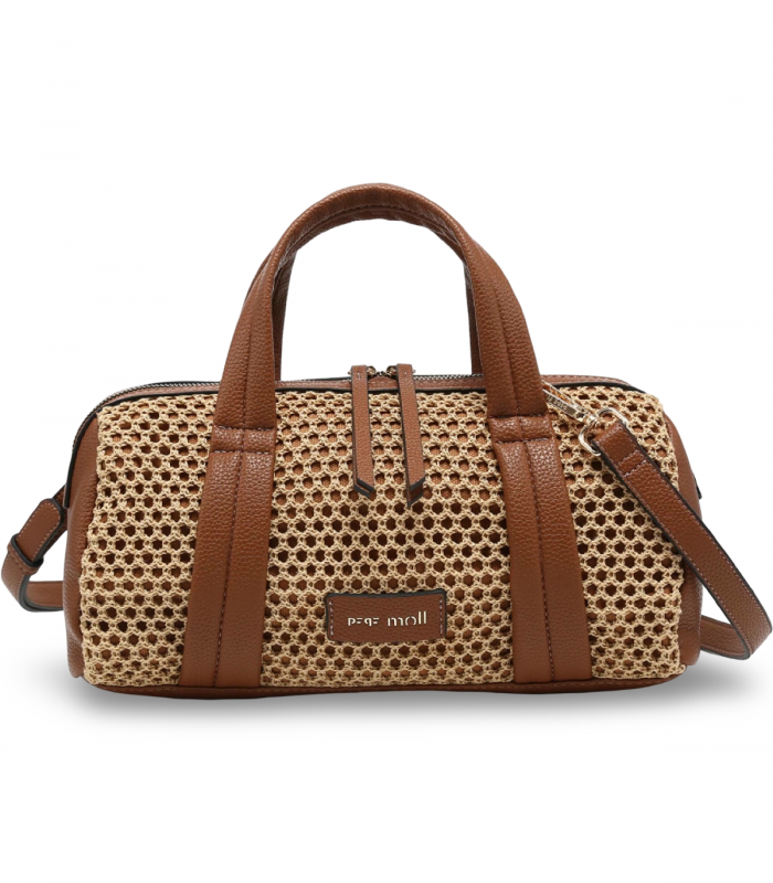 Bolso bowling camel trenzado Pepe Moll 261300