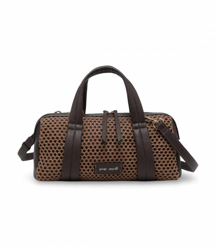 Bolso bowling marrón rejilla Pepe Moll 261300
