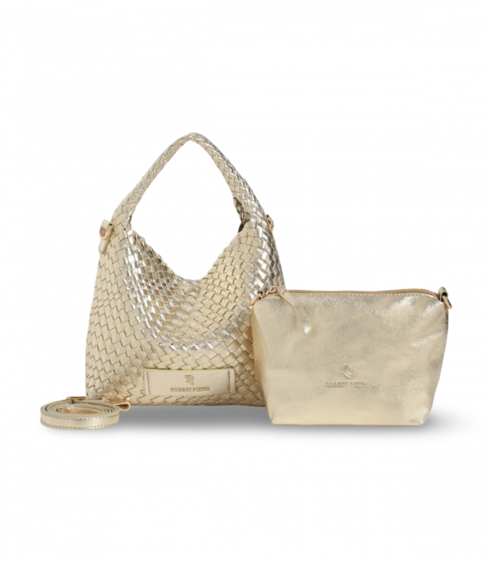 Bolso metalizado oro con vetas Robert Pietri Tropical 5397, muy combinable