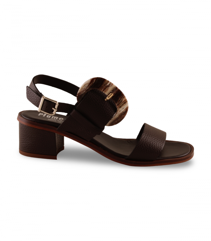 Sandalia marrón tacón cómodo Plumers 3092