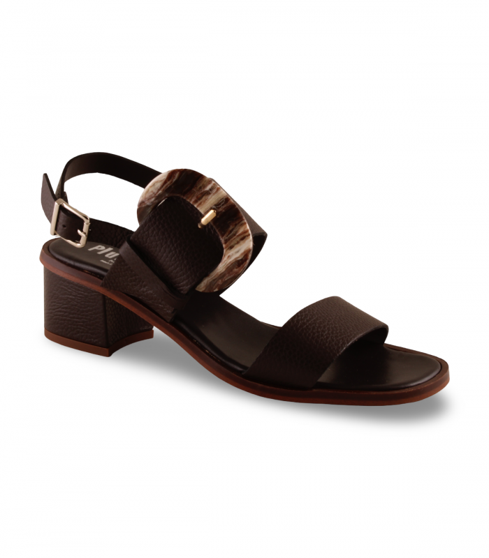 Sandalia marrón tacón cómodo Plumers 3092
