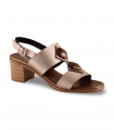Sandalia bronce metalizada tacón Plumers 3071