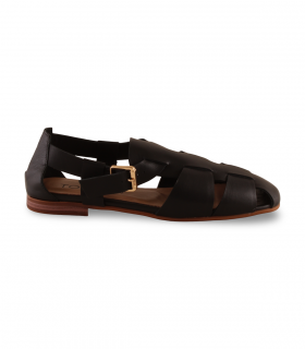 Sandalia napa negra entrelazada TOP3 1540