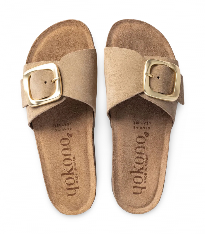 Sandalia bio serraje taupe Yokono Jerba 114