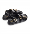 Sandalia bio negra triple hebilla Yokono Morena 253