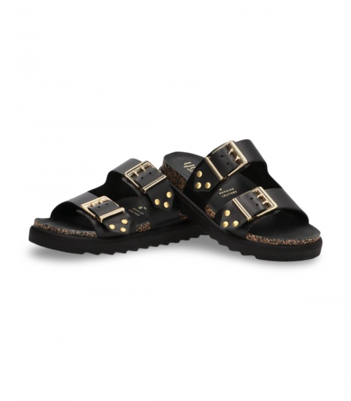 Sandalia negra hebillas y tachas Yokono Tunez 262