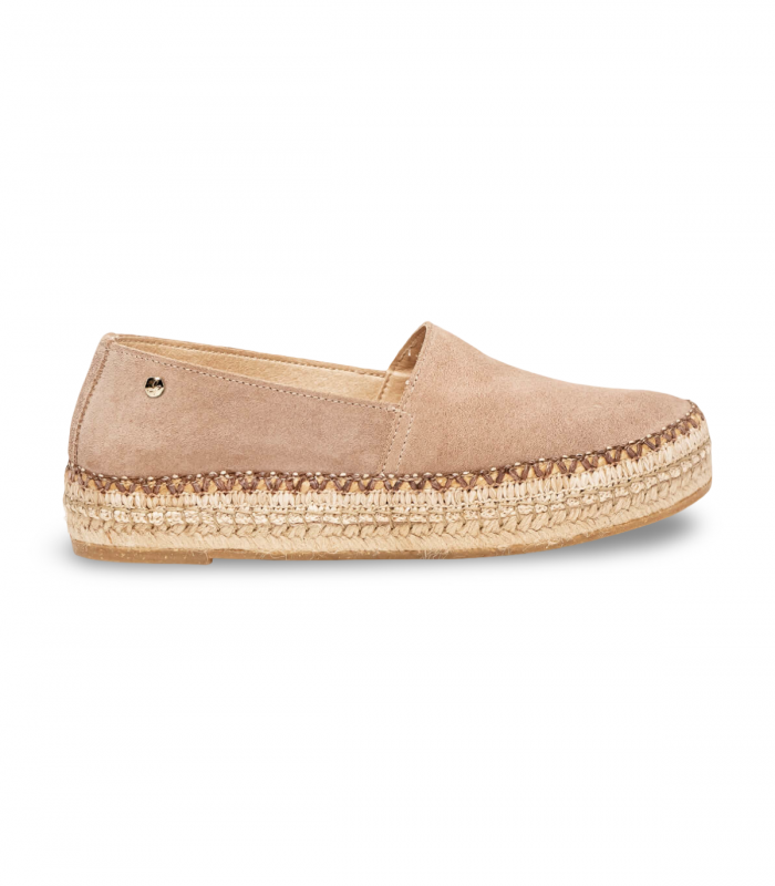 Alpargata de yute en serraje taupe Alhamas 12800, cómoda y natural