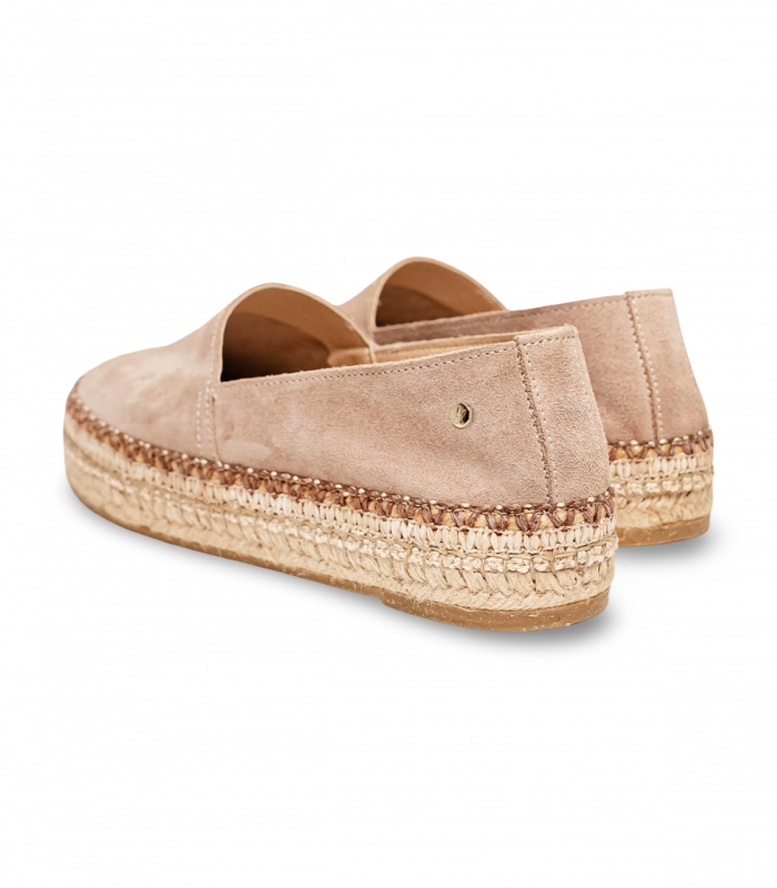 Alpargata de yute en serraje taupe Alhamas 12800, cómoda y natural