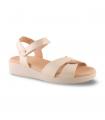 Sandalia blanca y platino velcro Giorda 32205, confort