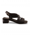Sandalia tacón medio negra con hebilla Plumers 3065 H364