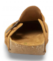 zueco bio en serraje de color camel