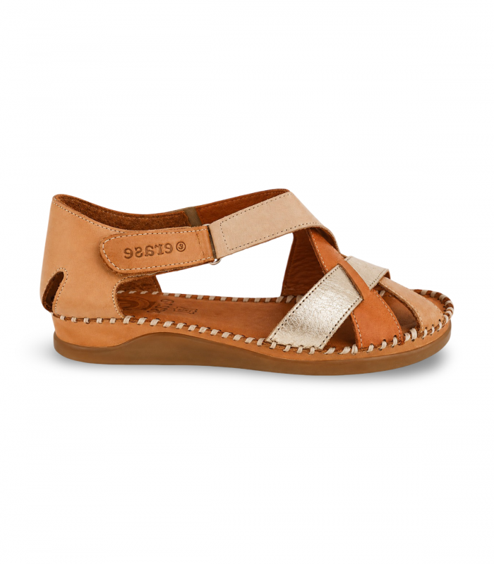 Sandalia beige entrelazada Erase 793-64, veraniega