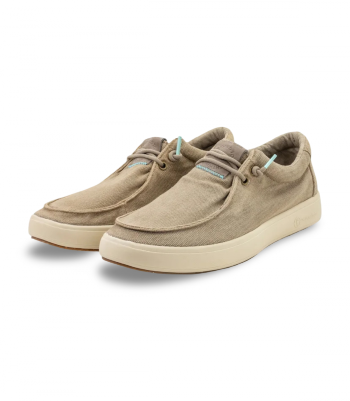 zapato de lona con cordones en color beig