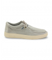 zapato de cordones en lona gris estilo wallaby