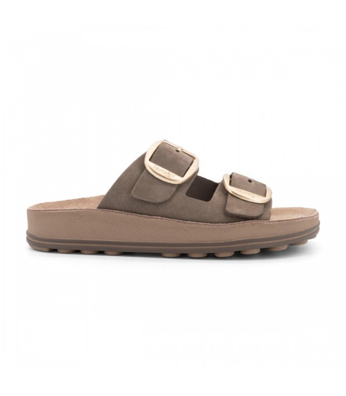 Sandalia pala marrón hebillas grandes Fantasy Sandals Despoina