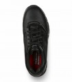 Zapato negro Skechers para hombre, cierre de cordones.
