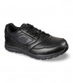 Zapato negro Skechers para hombre, cierre de cordones.