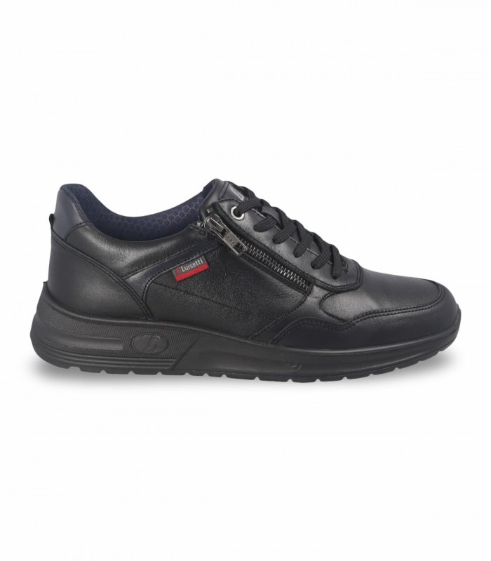 Zapato de cordones y cremallera lateral en negro.