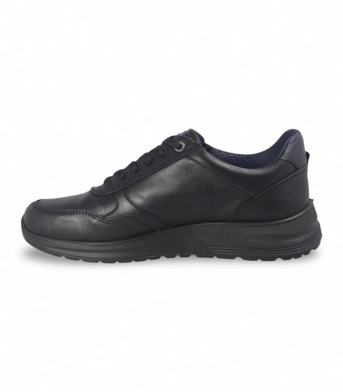 Zapato de cordones y cremallera lateral en negro.