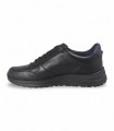 Zapato de cordones y cremallera lateral en negro.