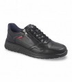 Zapato de cordones y cremallera lateral en negro.