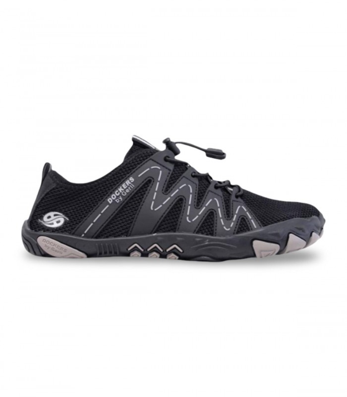 Deportivo barefoot Dockers by Gerli 59EN001 negro con cierre rotativo y diseño outdoor