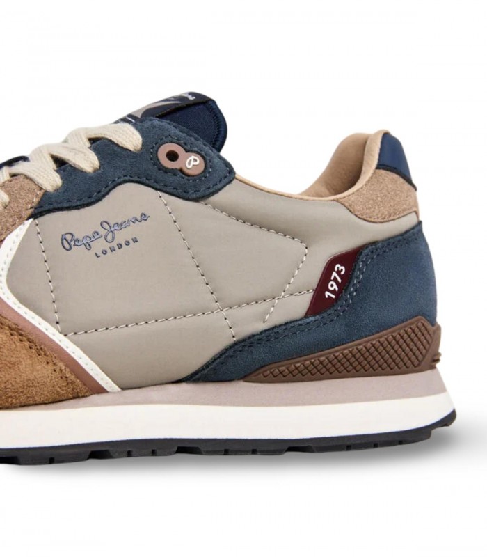 Deportivo retro Pepe Jeans Brit Boost M combinado en gris, cuero y azul