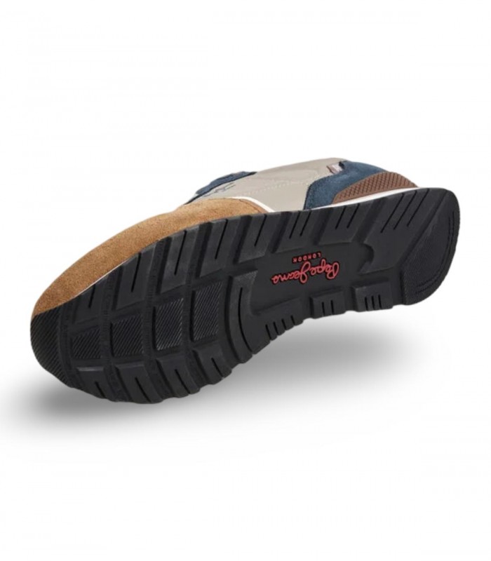 Deportivo retro Pepe Jeans Brit Boost M combinado en gris, cuero y azul