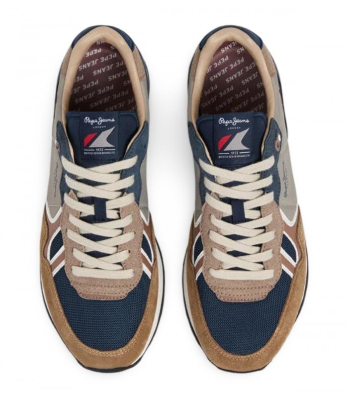 Deportivo retro Pepe Jeans Brit Boost M combinado en gris, cuero y azul