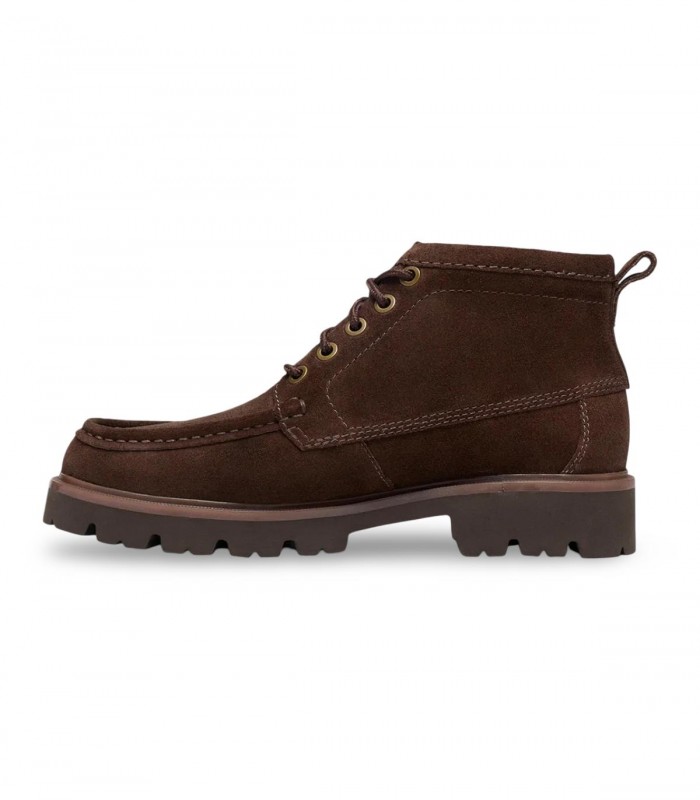 Bota Clarks Cleyhill Hi en serraje marrón con suela robusta dentada