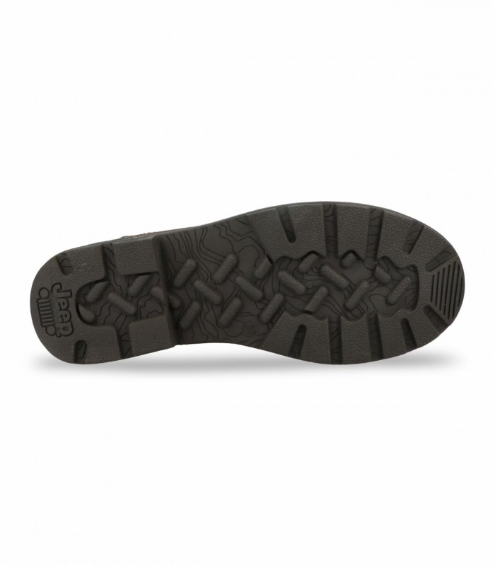 Botín Chelsea Jeep JL62511A en piel engrasada marrón con animal print