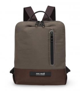 Mochila Pepe Moll 262380 marrón con bolsillo vertical y base en contraste
