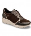 Deportiva Jordana 5158 marrón con cuña y detalles metalizados