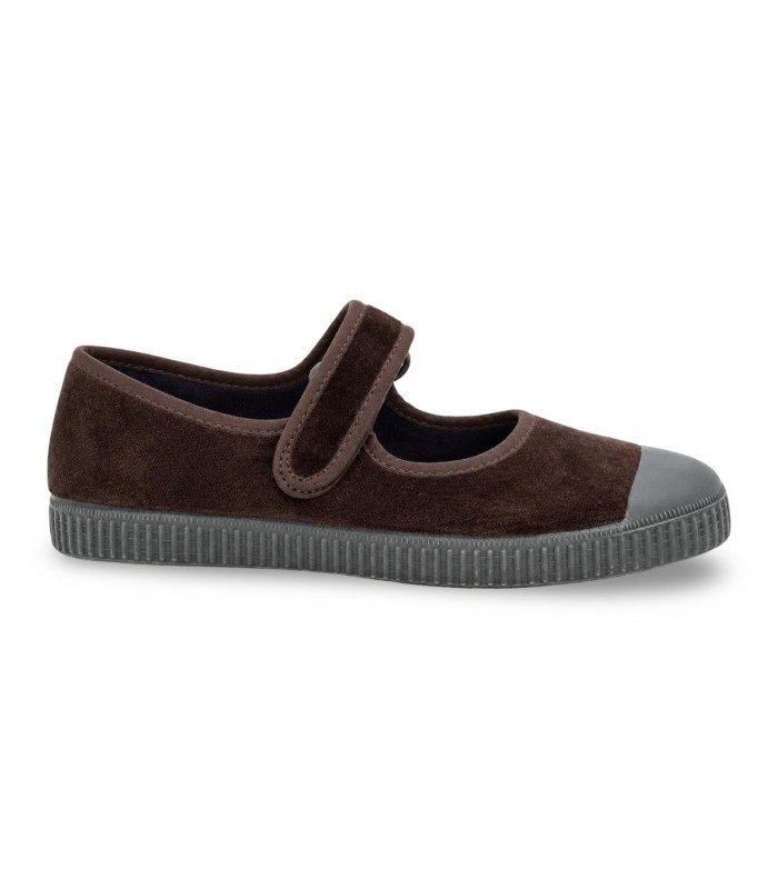 Merceditas Natural World 536 marrón afelpado con cierre de velcro