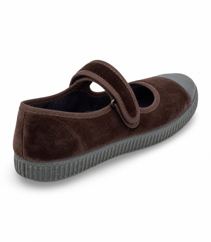 Merceditas Natural World 536 marrón afelpado con cierre de velcro