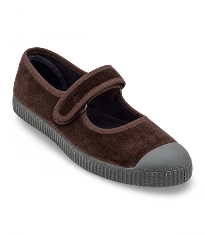 Merceditas Natural World 536 marrón afelpado con cierre de velcro