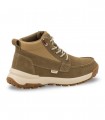 Botín sport náutico Natural World 8443 en serraje beige con cordones