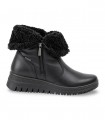Botín de cuña IGI & CO 2157000 en napa negra con pelo y Gore-Tex