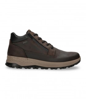 Botín de cordones IGI & CO 2127311 en nobuck café con cremallera y Gore-Tex