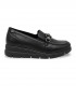 Mocasín Donna Serena 4G6288DM en napa stretch negra con elásticos y adorno