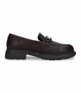 Mocasín Donna Serena 8M6213DP en napa negra con estribo metálico