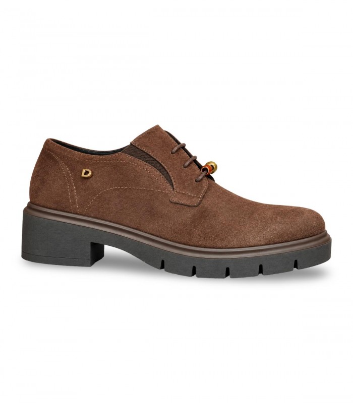 Blucher Donna Serena 1B6335DS en serraje chocolate con cordones y piso ligero
