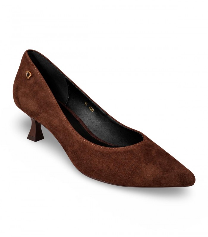 Salón Donna Serena 436074DP de serraje marrón con tacón fino