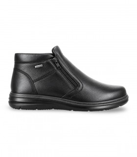 Botín IMAC 201488 en piel negra con cremallera y membrana impermeable