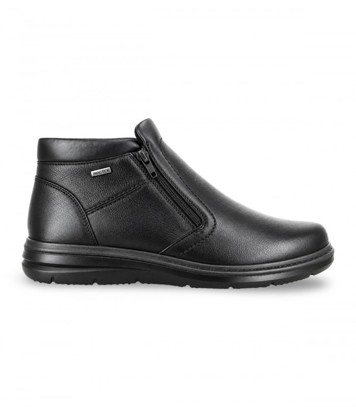 Botín IMAC 201488 en piel negra con cremallera y membrana impermeable