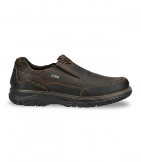 Zapato IMAC 201938 en piel engrasada café con elásticos e impermeable