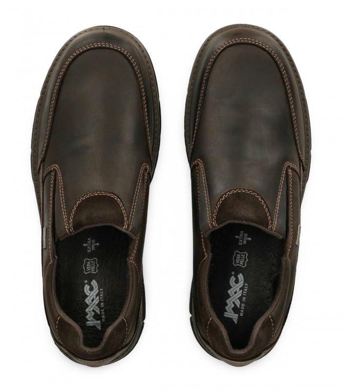 Zapato IMAC 201938 en piel engrasada café con elásticos e impermeable