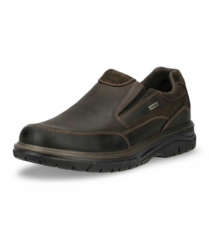 Zapato IMAC 201938 en piel engrasada café con elásticos e impermeable